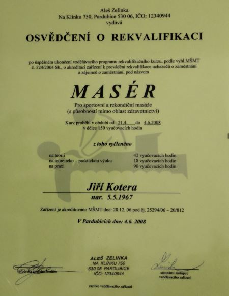 2008 06. Certifikát Masérské služby W